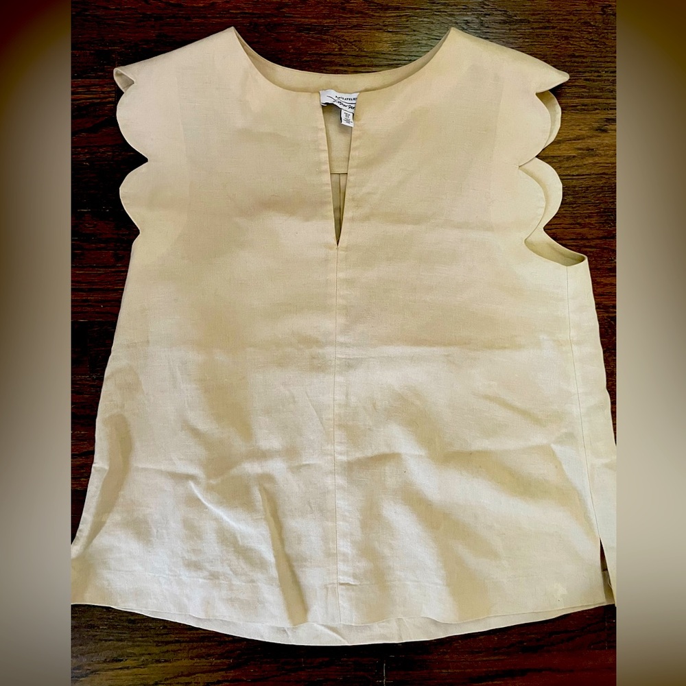 & Other Stories linen-cotton sleeveless top, light beige color, size 0